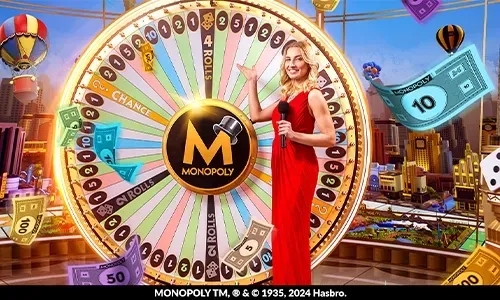 Live casino dealer with cards and chips